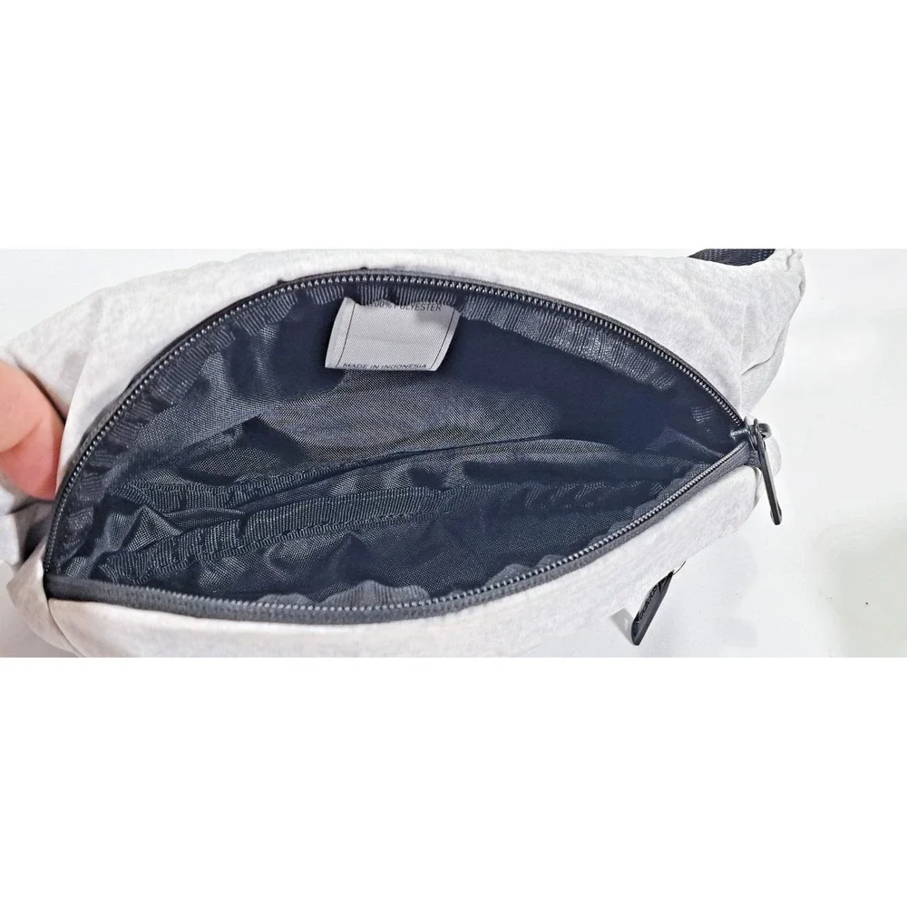 Adidas Waist Bag Fanny Pack Heather Grey Jersey Logo Adjustable Strap Streetwear